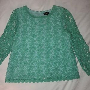 Pale turquoise lace top